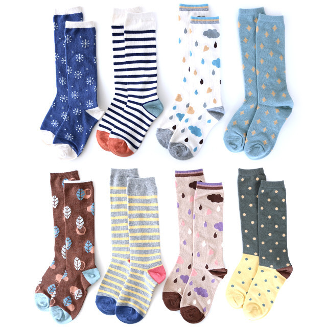 靴下 キッズ 女の子 ナチュラルテイスト 配色使いがオシャレ