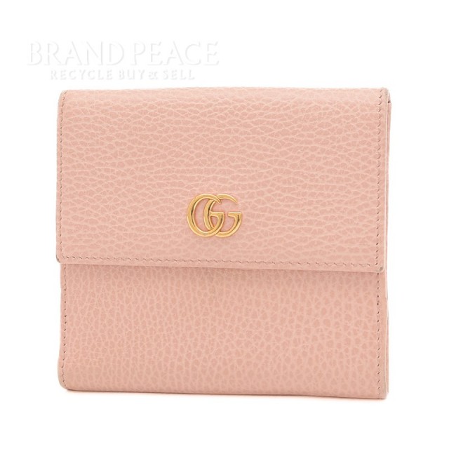 グッチ GGマーモント コンパクト 財布 レザー ピンク 456122 GUCCI