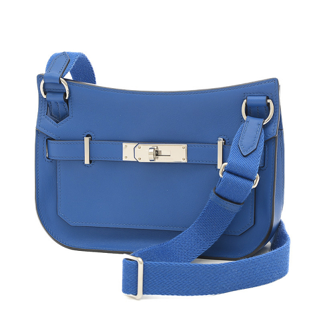エルメス ジプシエール ミニ スイフト ブルーフランス シルバー金具 B  