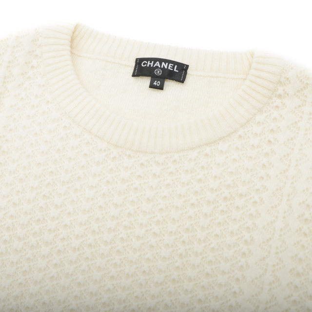 CHANEL シャネル ニット セーター カシミヤ ホワイト 40サイズ P57335  