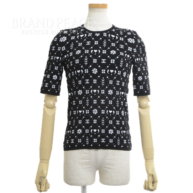 CHANEL シャネル ココネージュ 半袖ニット ブラック 38サイズ P62572  