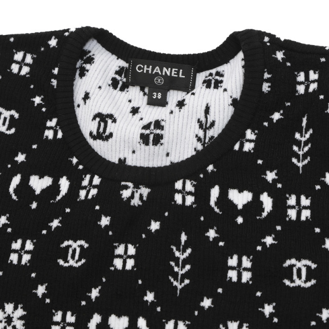 CHANEL シャネル ココネージュ 半袖ニット ブラック 38サイズ P62572  