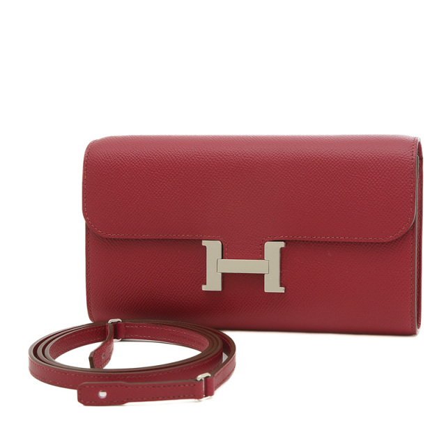 【明るい印象に♪レッドカラー】HERMES コンビネゾン エルメス コンスタンス トゥーゴー ウォレット エプソン ルビー