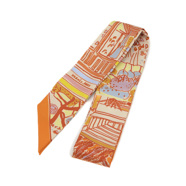 エルメス HERMES ツイリー ボルデュックリボン スカーフ シルク