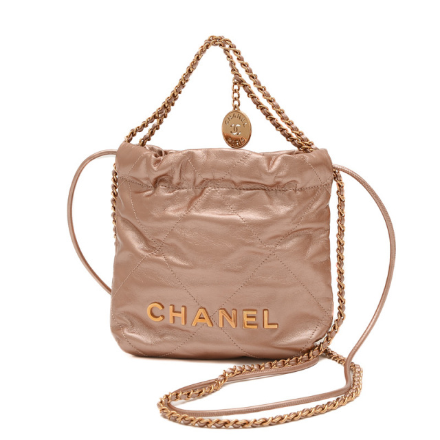 シャネル シャネル22 ミニ チェーンショルダーバッグ シャイニーカーフ  