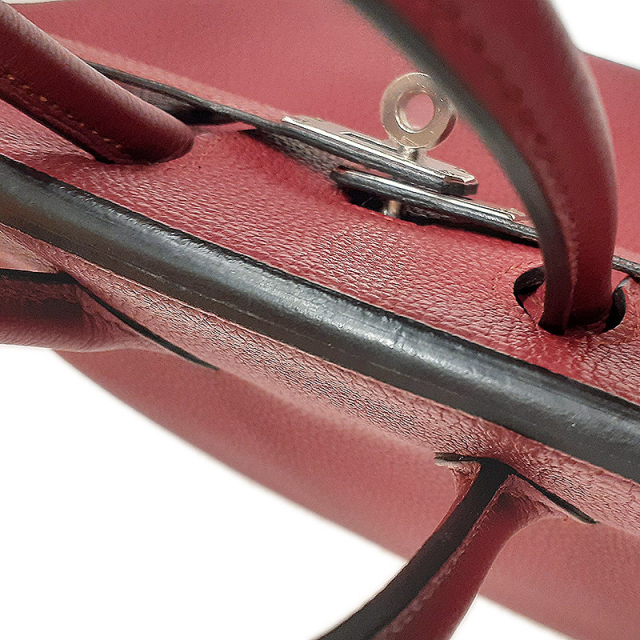 エルメス バーキン25 トゴ ルージュグレナ シルバー金具 C刻印