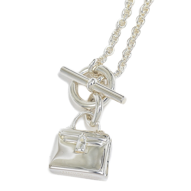 HERMES エルメス アミュレット ケリー シルバー ネックレス 極美品♪箱付 新品 HERMES エルメス シルバー ネックレス アミュレット カデナ