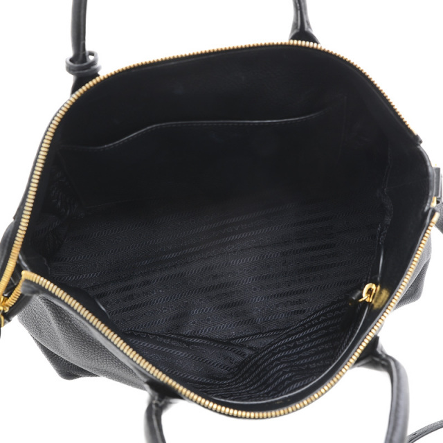 プラダ VITELLO PHENIX 2Wayショルダーバッグ レザー ブラック 1BA063  