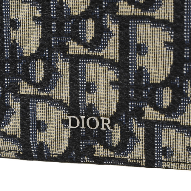 ディオール オブリーク 二つ折り財布 キャンバス ブルー 2OBBC027YSE Dior 