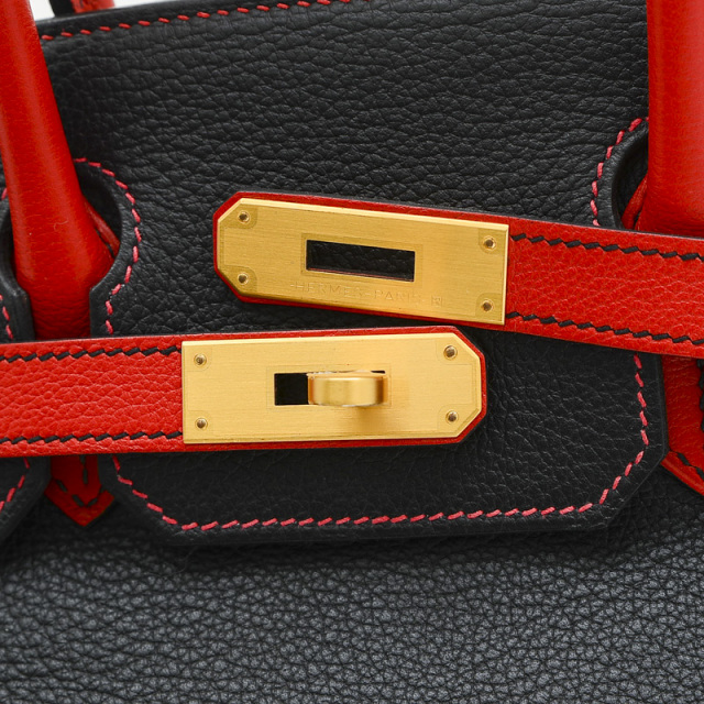 エルメス バーキン30 トゴ ブラック/ルージュカザック マット エルメス バーキン30 トゴ ブラック/ルージュカザック マット