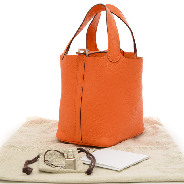 追跡あり★エルメス★ピコタンロック18 オレンジ 恵比寿明治通り店】HERMES エルメス ハンドバッグ ピコタン