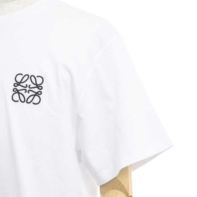 LOEWE ロエベ Tシャツ アナグラム 刺繍 ロゴ ホワイト メンズ Mサイズ  