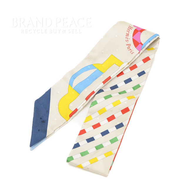 エルメス ツイリー モダンなバックル Bouclerie moderne クレ/ブルー  