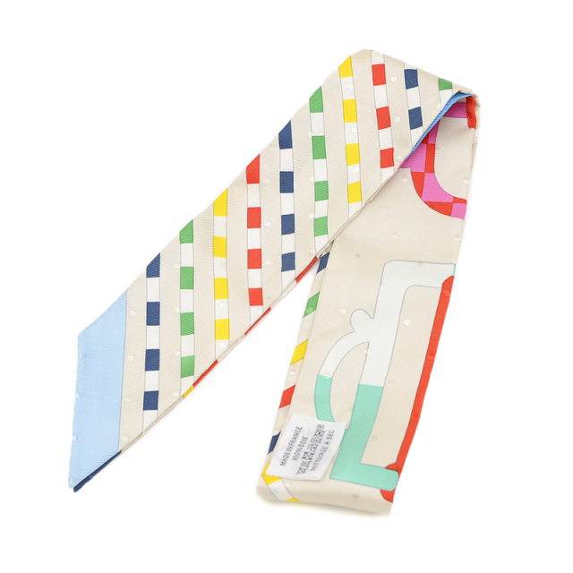 エルメス ツイリー モダンなバックル Bouclerie moderne クレ/ブルー  