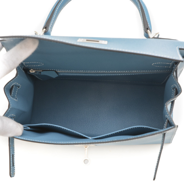 ❤お得なお品❤グッドニュースPM ブルージーン シルバー金具 エルメス □L刻印 エルメス ケリー28 外縫い エプソン ニューブルージーン