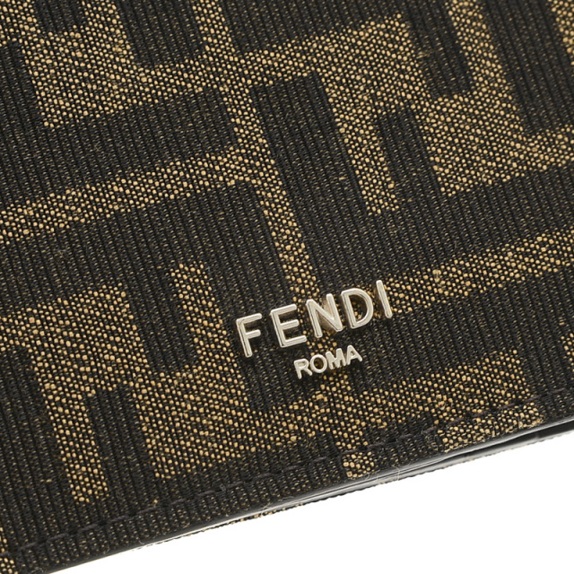 フェンディ ズッカ柄 二つ折り 札入れ 財布 キャンバス 7M0169 FENDI