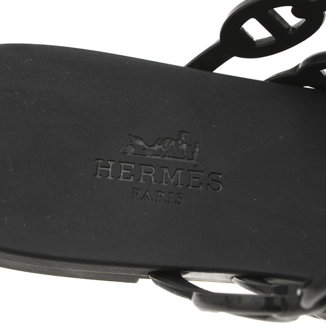 エルメス アイランド サンダル ラバー ブラック #37 HERMES