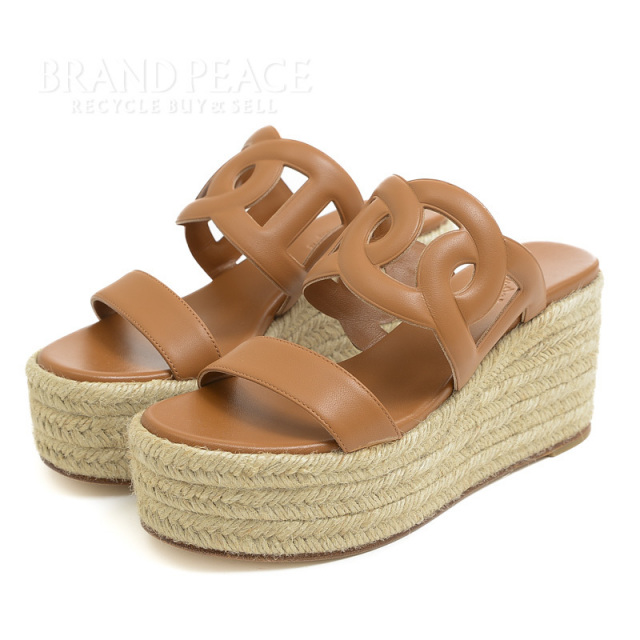 エルメス イテア30 エスパドリーユ 厚底サンダル シェーヌダンクル  