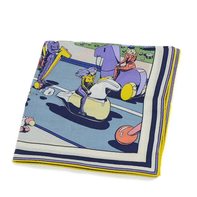 エルメス カレ140 ジェアン エルメスロコモーション ブルー