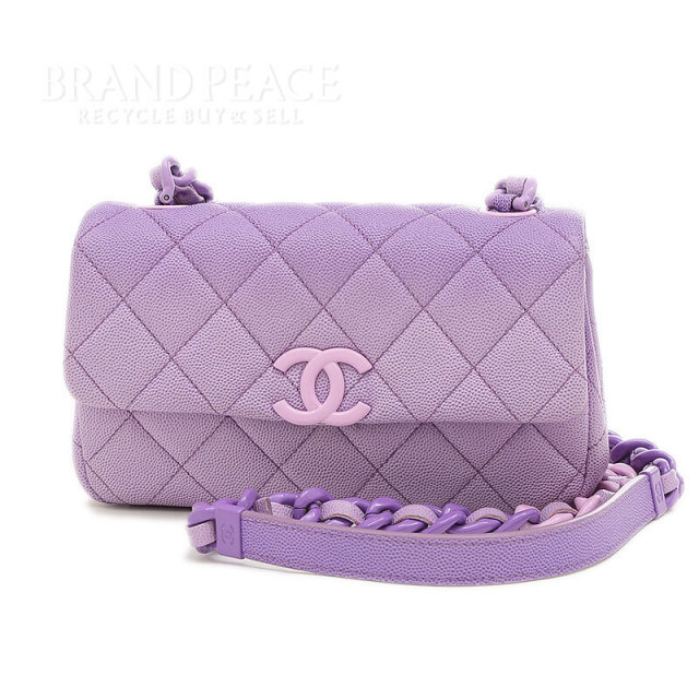 【美品】シャネル　ハーフココ　マトラッセ　キャビアスキンチェーンショルダーバッグ CHANEL 新品同様 シャネル マトラッセ 25 チェーン ショルダー