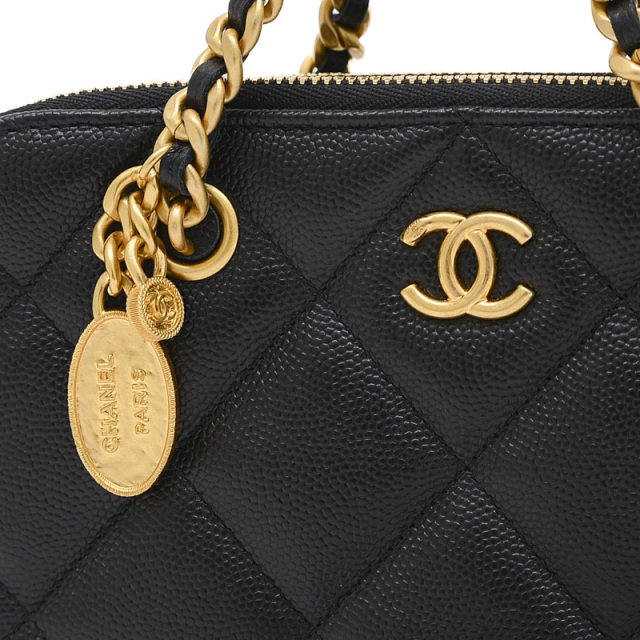 シャネル マトラッセ フォンケース チェーンウォレット キャビアスキン  