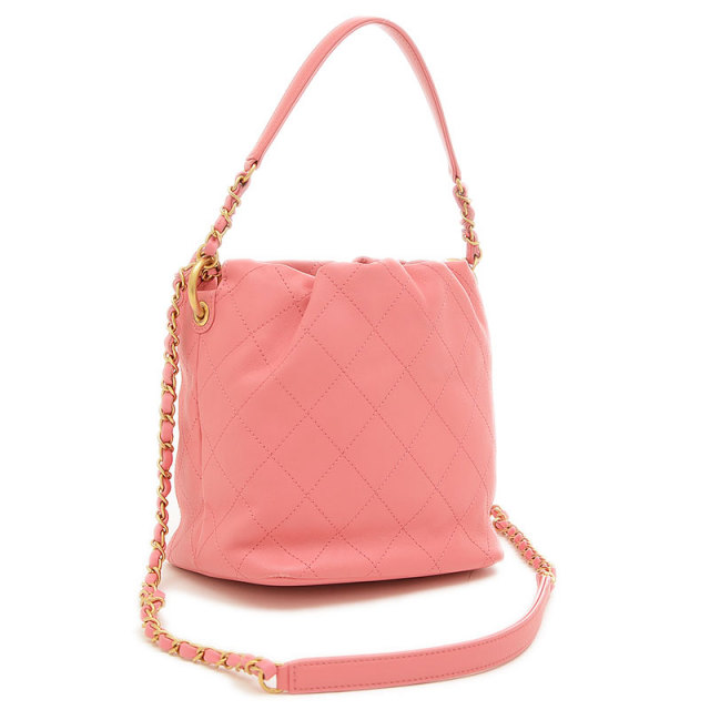 シャネル マトラッセ 巾着チェーンショルダーバッグ ラムスキン