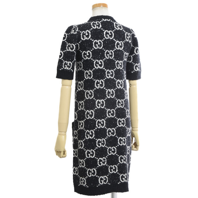 GUCCI グッチ ニットワンピース GGジャガード ドレス ブラック XS  