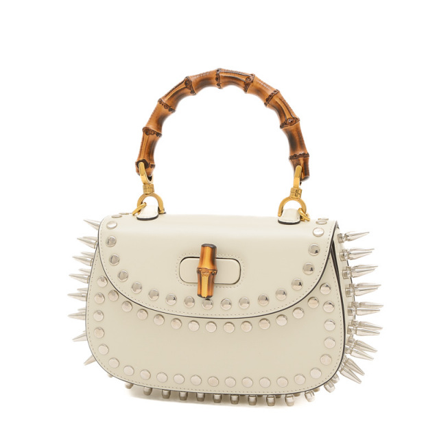 GUCCI ホワイトレザー バンブー