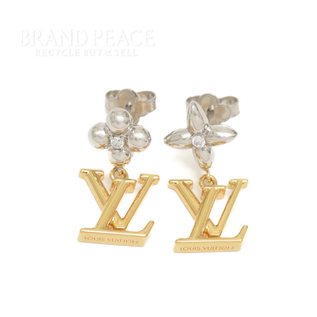 Louis Vuitton シルバー ピアス　モノグラムフラワー Louis Vuitton シルバー ピアス モノグラムフラワー