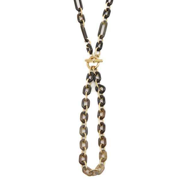 エルメス レジーユ ロングネックレス バッファローホーン/メタル