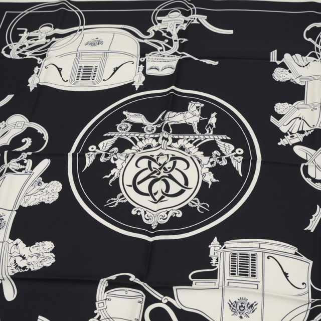 エルメス スカーフ カレH ハイブリッド 90 エクスリブリス Ex-Libris  