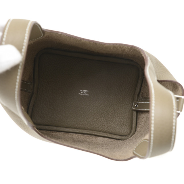 エルメス ピコタンロック PM 18 トリヨン エトゥープ シルバー