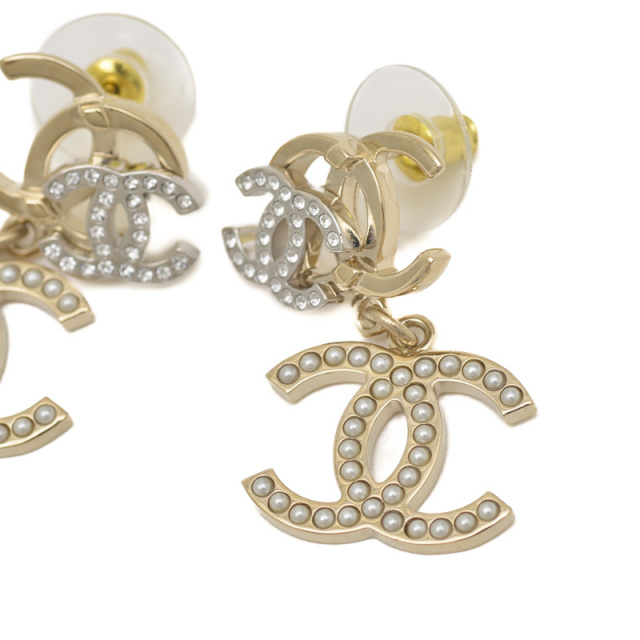 CHANEL ココ ラインストーン パール ピアス 片耳 B21A CHANEL シャネル トリプルココマーク ピアス B21A ライン