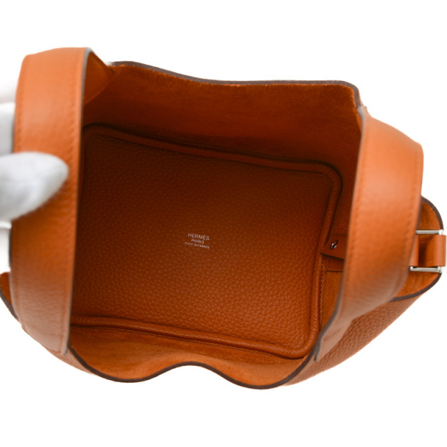 HERMES エルメス ピコタンロック PM 18 オレンジ シルバー金具 エルメス ピコタンロック18/PM オレンジミニアン トリヨン