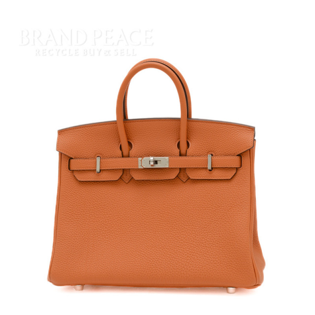 HERMES バーキン25 ギフト箱 オレンジ エルメス バーキン25 トゴ オレンジ シルバー金具 U刻印 HERMES