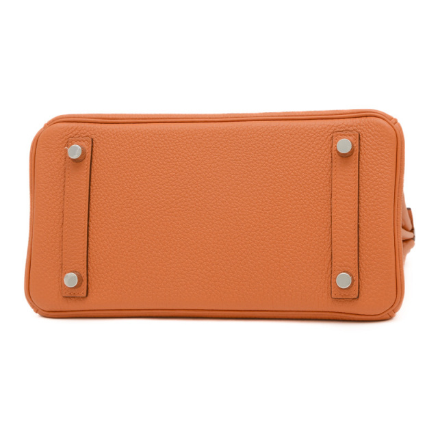 エルメス バーキン25 トゴ オレンジ シルバー金具 U刻印 HERMES