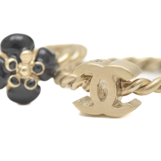 シャネル ツインリング ココマーク カメリア アンティークゴールド 10  