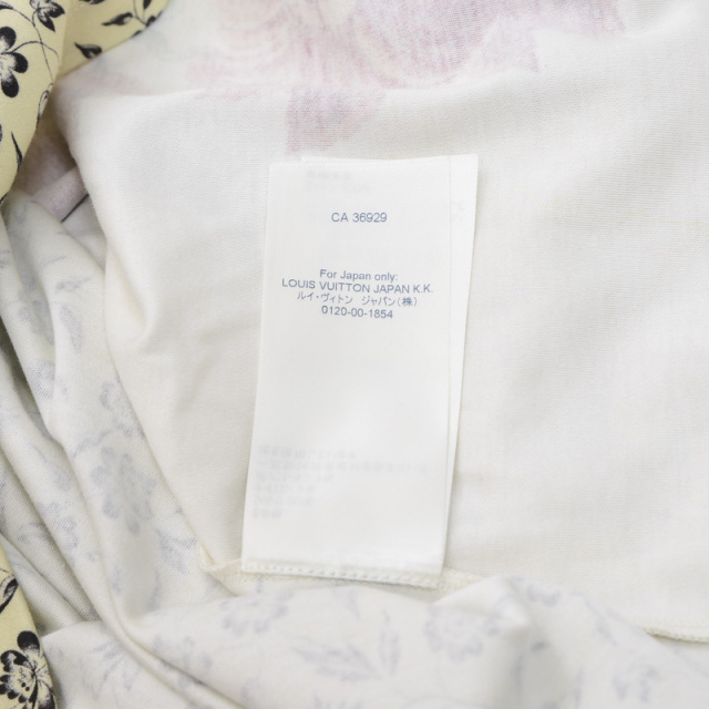 本物 ルイヴィトン 花柄 切替 シルク&コットン 半袖 ワンピース XS ルイヴィトン フローラル シルクスリーブ 切替 カットソー 花柄