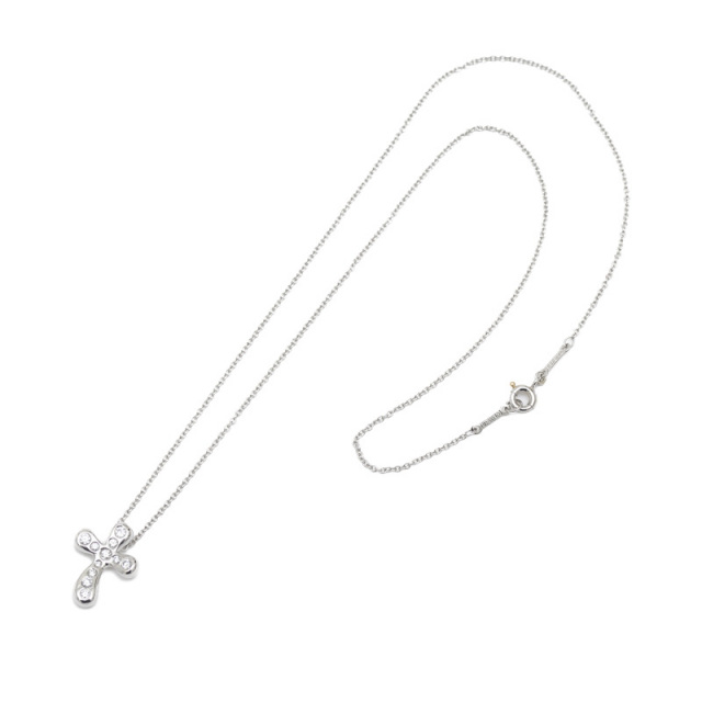 ティファニー エルサペレッティ クロス ネックレス 11Pダイヤ Pt950  