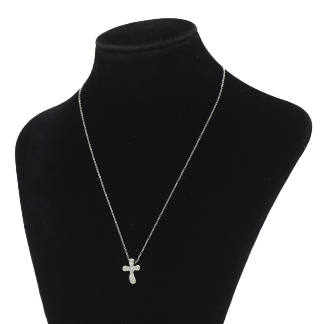 ティファニー エルサペレッティ クロス ネックレス 11Pダイヤ Pt950  