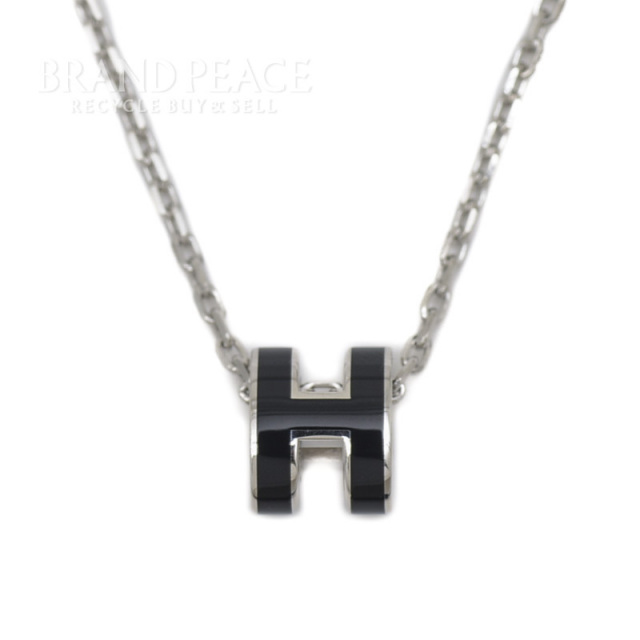 新品　HERMES エルメス　ポップアッシュネックレス　ミニ　ブラック　RG金具 新品 HERMES エルメス ポップアッシュネックレス ミニ ブラック