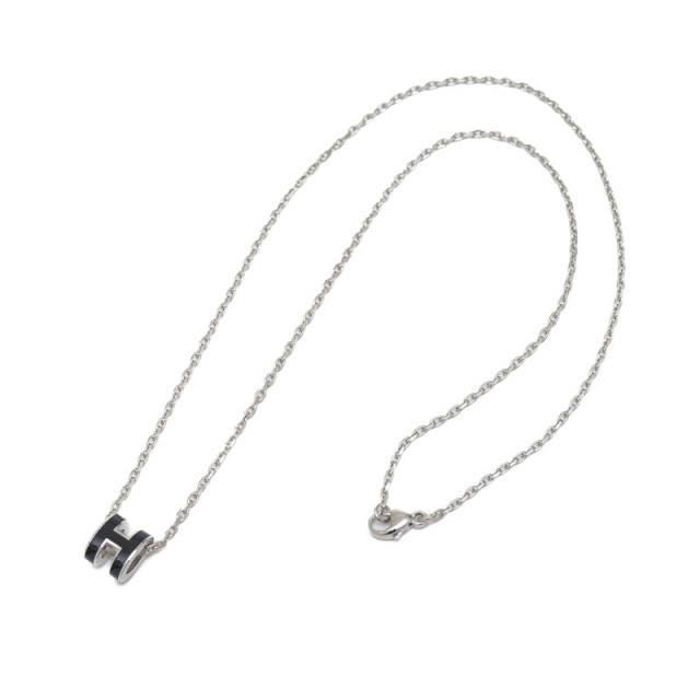 HERMES エルメス ポップアッシュH ネックレストップ シルバー×ブラック 正規品 エルメス ネックレス ポップh ポップアッシュ シルバー