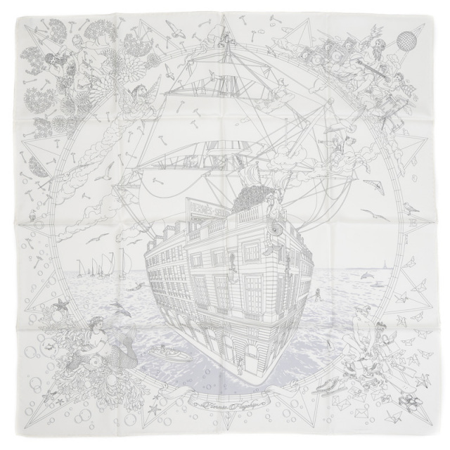 最安値】エルメスフラッグシップカレ90 モノトーン