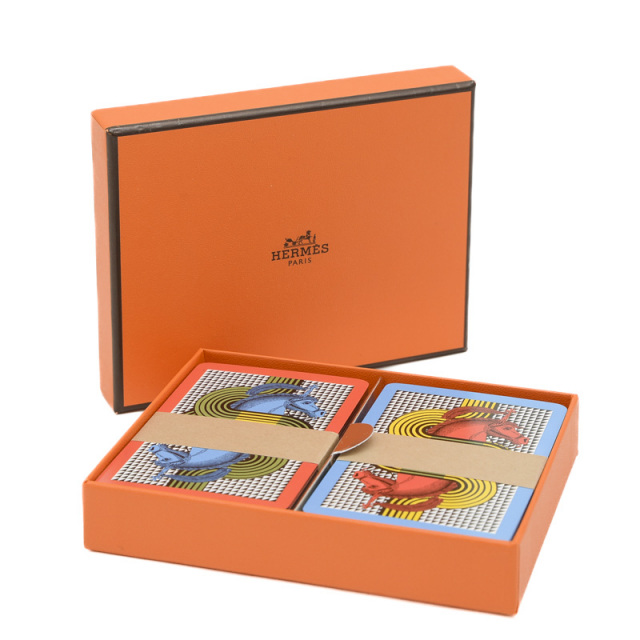 エルメス トランプ ホース柄 2セット レッド ブルー 馬 HERMES 