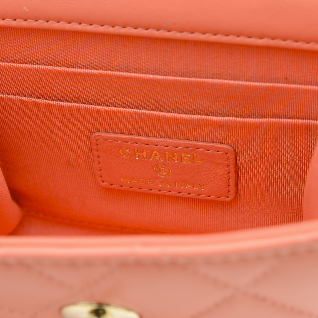 シャネル マトラッセ ミニ チェーンショルダー ラムスキン ピンク