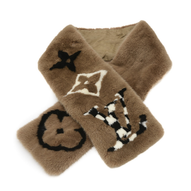 ルイヴィトン LV コージー ミンク マフラー M77735 ユニセックス  