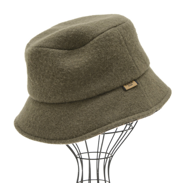 フェンディ バケットハット 帽子 ウール カーキ Sサイズ FXQ901