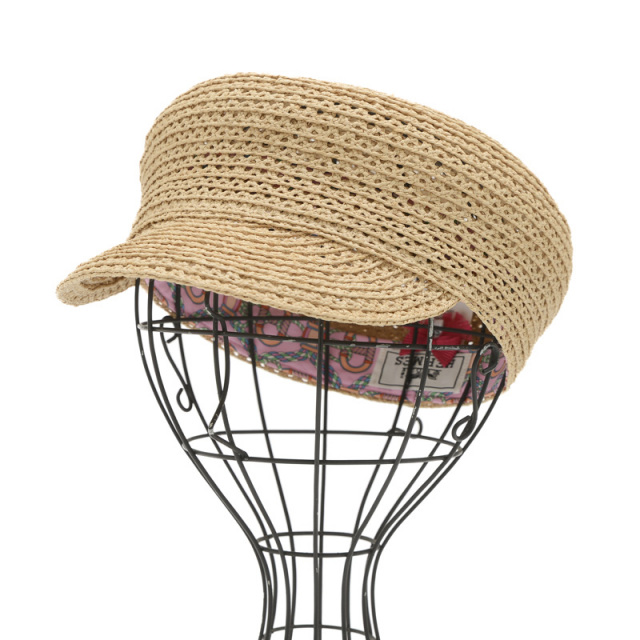 エルメス キャスケット ガラテ セリエボタン ラフィア 帽子 ナチュラル  