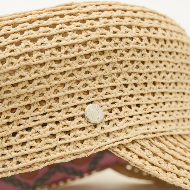 エルメス キャスケット ガラテ セリエボタン ラフィア 帽子 ナチュラル  
