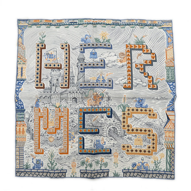 エルメス カレ45 ガヴロッシュ スカーフ スーパーシルククエスト  